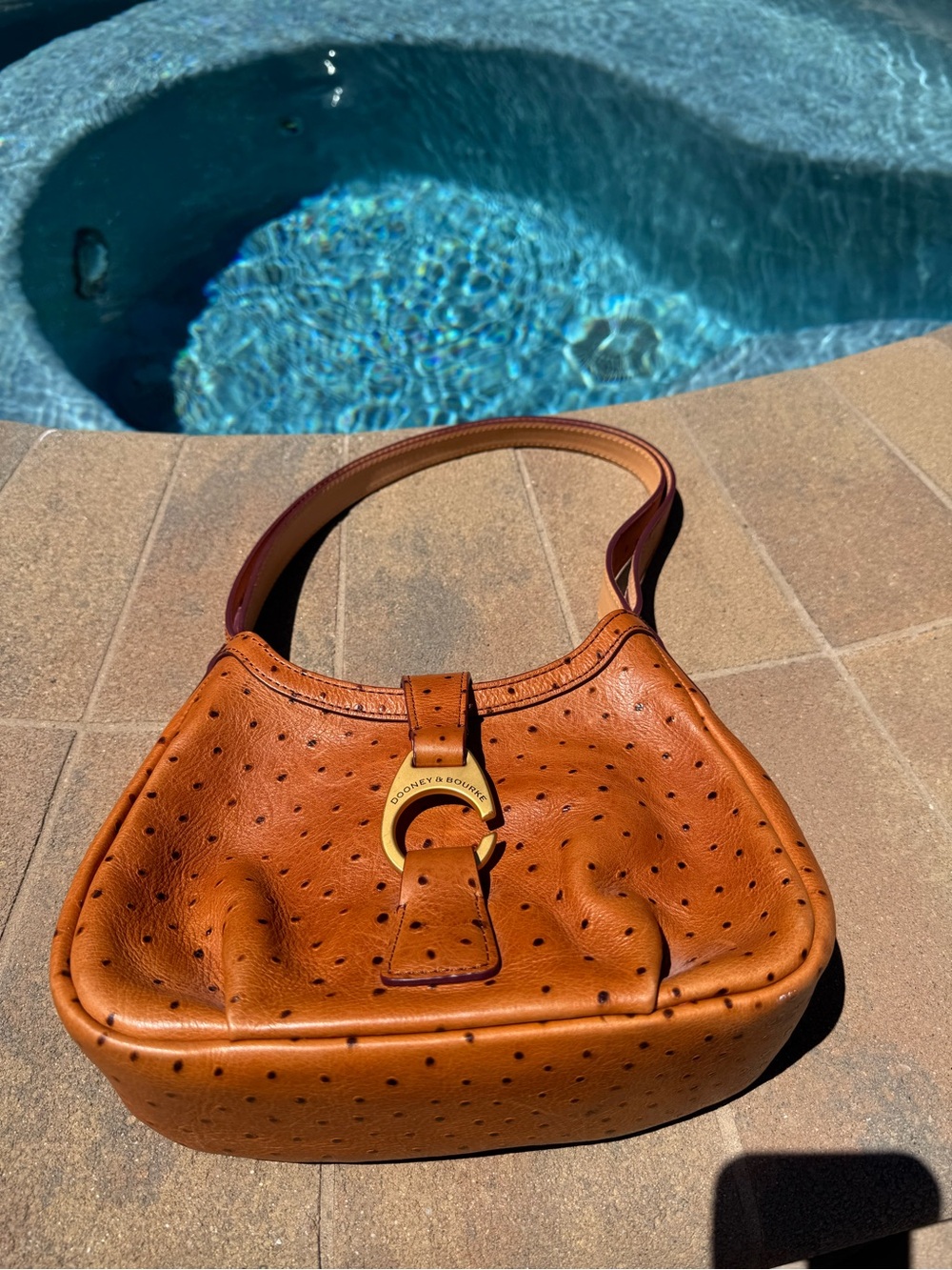 Dooney & Bourke Ostrich-Embossed Leather Shoulder Bag - Picture 4 of 13